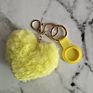 Sell Cheer Heart Key Chain Fluffy Keychain Pompom Tassel Pompom Ball Pom Pom Keychain