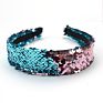 Shenglan Design Two-Sided Sequins Headband Women Kid Flip Sequin Headband Shiny Bing Non Slip Hair Headband Hair Accessories