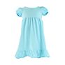 Short Sleeves Blank Embroidered Kids Girls Solid Dress Adorable Smocking Dress with Ruffle