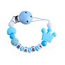 Silicone Baby Pacifier Clip Handmade Free Personalized Crochet Beads Silicone Crown Pacifier Chain Holder Baby Safe Teething