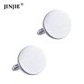 Silver Brushed Oval Shaped Stock Metal Cuff Links for Men