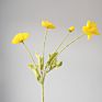 Small Moq Colorful Flocking Artificial Poppy Silk Flower Four Poppies for Wedding Decoration Flowers Wall