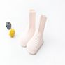 Solid color turn cuff baby booties socks with anti slip