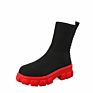 Solid Knitted Ankle Ladies Boots Upper Sock Boots for Women