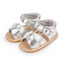 Solid Pu Leather Baby Sandals 0-18M Baby Girl Shoes with Buckle Strap