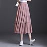 Spring Autumn and Chiffon Skirt Women's Long Skirt High Waist A-Line Skirt