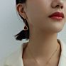 Stainless Steel Green Zircon Emerald Green Jewelry Woman Jewelry Crystal Triangle Pendant Necklace Earrings