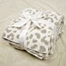 Stock Lot Big Chunky Jacquard Animal Print Leopard Knit Throw Blanket for Home Decor