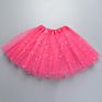 Stock Solid Color Plain 3 Layers Girl Kids Star Tutu Skirts Dress for Party Performance