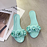 Stylish Girls Light Weight Shoes Colorful Flower Decoration Ladies Flat Slides Slippers