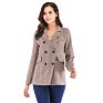 Stylish Ladies Office Wear Lone Sleeve Plaid Jacket Blazer Women