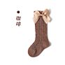 Thin Cotton Mesh Socks with Bowknot Hollowed Shifted in the Tube Solid Color Baby Socks for Baby Kids