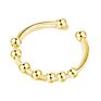 Tiktok Anxiety Sliding Beaded Ring Stainless Steel Spinner Anxiety Ring Anti-Stress Fidget Ring