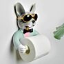 Tray Toilet Paper Holder Hygiene Resin Free Punch Hand Tissue Box Household Paper Towel Holder Reel Spool Device Dog Style