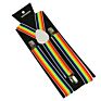 Unisex Clip-On Elastic Braces Seven Color Stripe Pattern Y-Back Lgbt Rainbow Suspenders
