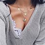 Vintage Boho Multi Layer Geometric Map Star Horns Metal Pendant Necklace for Women Collar
