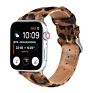 Western Style Plush Leopard Printed Leather Strap for Apple Watch 42/44Mm ,Smart Leather Watch Band for Iwatch Series 6 5