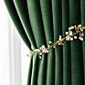 White Elegance Interior Thermal Insulated Double Panel Blackout Curtains Soft Velvet Curtain for Bedroom