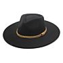 Wide Brim Fall Color Wool Felt Fedora Hats Cotton Polyester Dark Color Solid Plain Jazz Hat 9Cm 9.5Cm Brim