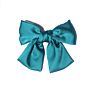 Wine Red Satin Bow Barrettes Three-Layer Ribbon plus Size Fabric Craft Steel Clip Student Spring Clip