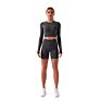 Women Athletic Wear High Stretch Fitness Yoga Wear Workout Two Piece Sports Seamless Long Sleeve Crop Top and Bike Shorts Sets