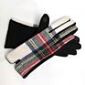 Women Gloves Touch Screen Thick Warm Adult Hand Outdoor Mittens Plaid Gloves