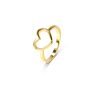 Women Gold Plated Rings Heart Triangle Pear Shape Rings Silver Ring