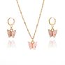 Women Jewelry Acrylic Alloy Charms Butterfly Pendant Necklace