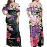 Women Maxi Dress Polynesian Hibiscus African Tribal Grey Pattern Dress Maxi Women Size plus Dress Night Women Wear