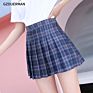 Women Plaid Skirt High Waist Stitching Student Pleated Skirts Cute Sweet Girls Dance Mini Skirt
