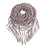 Women Solid Colour Warm Knit Loop Scarf with Fringe Tassel Infinity Scarf Cashmere Circle Collar