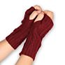 Women Warm Knit Fingerless Gloves Hand Crochet Thumbhole Arm Warmers Mittens