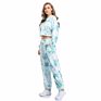 Women's 2 Piece Tie Dye Sweatsuit Outfits Lounge Pajamas Set Long Sleeve Jogger Loungewear Set