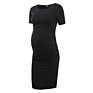 Women's Casual Maternity Bodycon Ruched Side Dress Short & 3/4 Sleeve for Daily Wearing/ Baby Shower