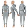 Women's Fleece Sweatpants and Hoodie Set Jogger Cropped Sweatshirt Hoodies Sets