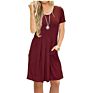 Women's Short-Sleeved Pleated Loose Skirt Casual Dress
