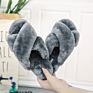 Women's Soft Plush Lightweight House Slippers Non Slip Cross Band Slip on Open Toe Cozy Fur Slides Slippers