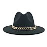 Womens's Hat Wide Brim Thick Gold Chain Band Classic Black Beige Felted Cap Panama Cowboy Jazz Men Caps Luxury Fedora Women Hats