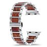 Wooden Steel Apple Watch Band Luxury Style Dropshipping Compatiable for 7 6 Se 5 4 3 2 1