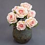 Yiwan the Queen's Rose7 Heads Queen Rose Artificial Flowers for Roses Bouquet Beige Purple Lavender Marigold Queen Rose