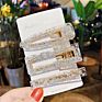 Y&Y 3Pcs/Pack Frosted Gold Foil Glitter Geometry Series Acrylic Acetate Hair Pins Set Clips Accessories