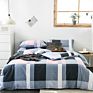 100% Cotton Nude Bedding Sets Bedsheets Fitted Bed Sheet Microfiber Antistatic Fabric Plaid Bed Sheet