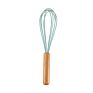 10 Inch Manual Balloon Wire Egg Beater Egg Frother Blending Silicone Whisking Whisk with Wooden Handle