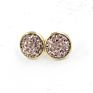 12Mm Druzy Drusy Earrings Resin Cabochon Earrings Gold Stud for Women Men Girl Jewelry Gift