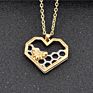 18K Gold Plated Bee Heart Pendant Necklace Real Gold Chain Honeycomb Bee Necklace