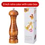 2 Size of Retro and Wood Colors Pepper Mill 5/8 Inch Salt and Pepper Grinder Set