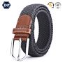 3517 Colorful Elastic Stretch Braided Leisure Belts with Metal Buckle Material for Mens