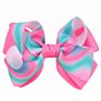 4" Rainbow Gradient Colors Boutique Grosgrain Ribbon Hair Bow Clips Kids Girls Barrettes Hairpins