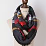 72 Colors Chic Knit Acrylic Women Tartan Plaid Infinity Scarf Bandana Grid Check Red Buffalo Plaid Snood Wraps