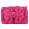 7" Kid Accessories Bows Soft Elastic Waffle Headband - Solid Color Top Knot Headwear for Baby Girl